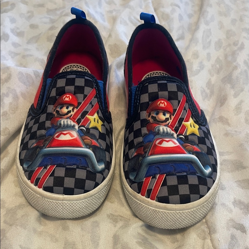Kids Mario Kart Slip-On Shoes - Black and Red